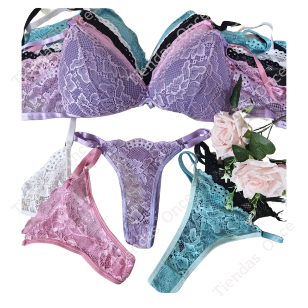 Producto - Conjunto triangulo armado de encaje  - Por docena