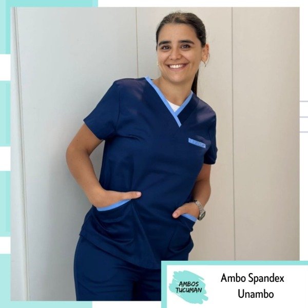 Producto - Ambo Azul Detalle Celeste Sp