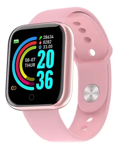 Producto - Smartwatch bracelet d20 ROSA BORDE METALIZADO