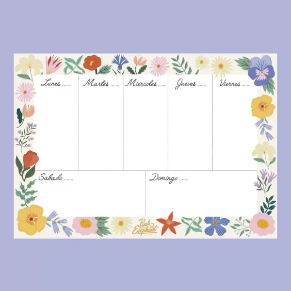Producto - PLANNER SEMANAL FLORES