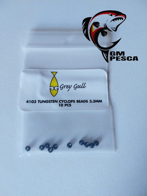 Producto - Bead head tungsteno 3,3 mm Cyclops Grey Gull (Negro)