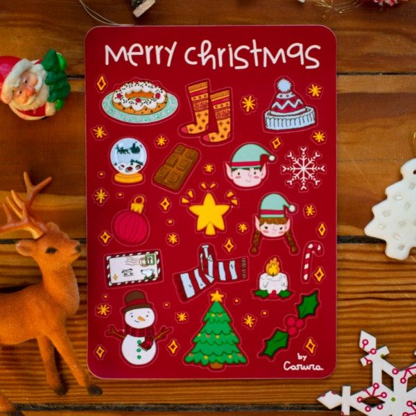 Producto - Plancha stickers navideños