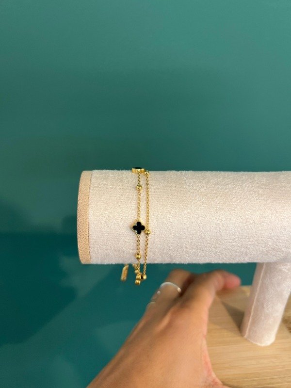 Producto - Pulsera Trebol doble Acero Dorado