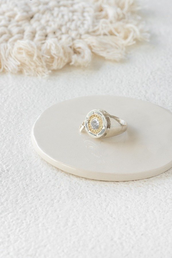 Producto - Anillo candado plata con duble de oro