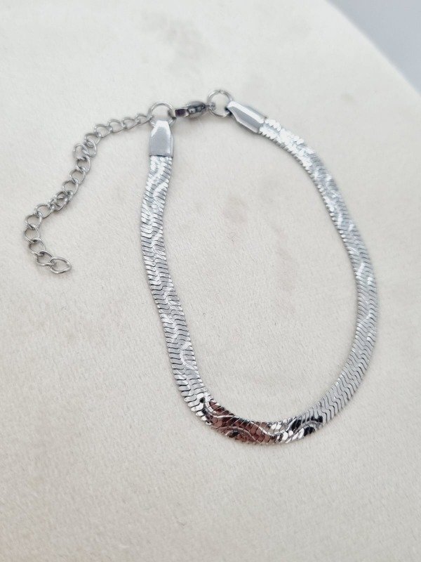 Producto - Pulsera acero quirurgico cola rat plana text