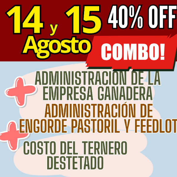 Producto - COMBO 3 CURSOS:Gestión Ganadera + Costo del Ternero + Engorde Pastoril y Feedlot