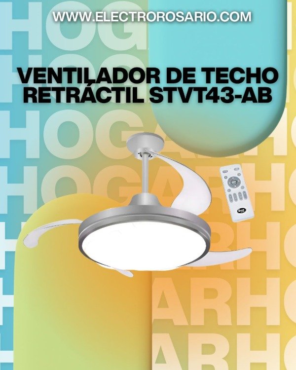 Producto - VENTILADOR DE TECHO RETRACTIL-STVT43-AB