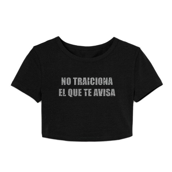 Producto - Baby tee No traiciona el que te avisa (glitter) - 0