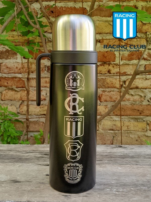 Producto - TERMO RACING CLUB MEDIA MANIJA NEGRO