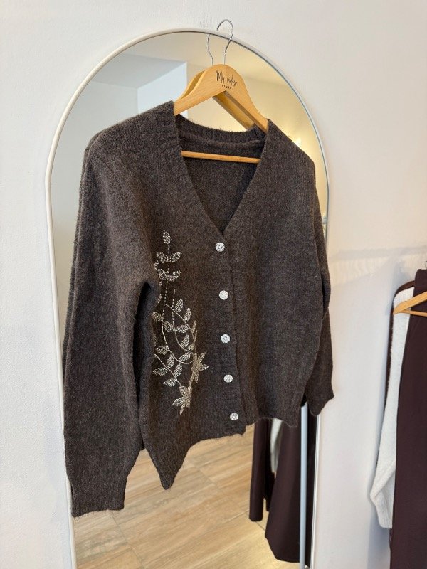 Producto - Cárdigan de lana Eva en chocolate