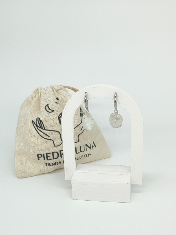Producto - Aros COLGANTE de piedra de la luna - 1