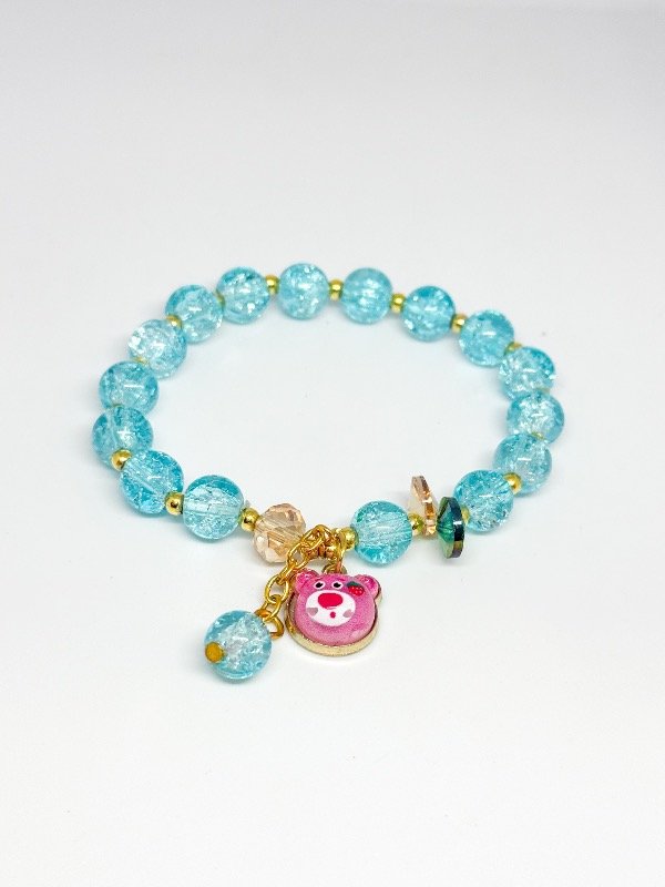 Producto - Pulsera elastizada cristal celeste