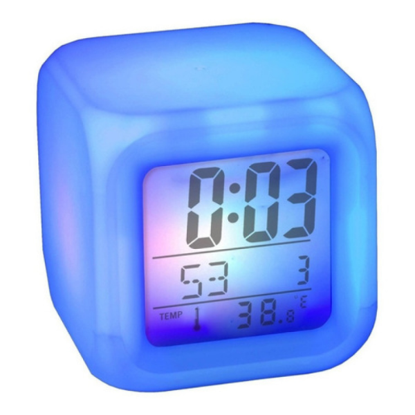 Producto - RELOJ DESPERTADOR DIGITAL CUBO LED