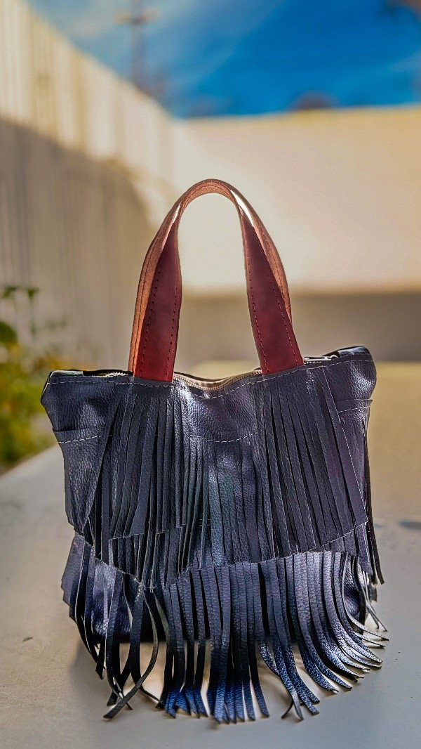 Producto - Cartera Flecos Azul
