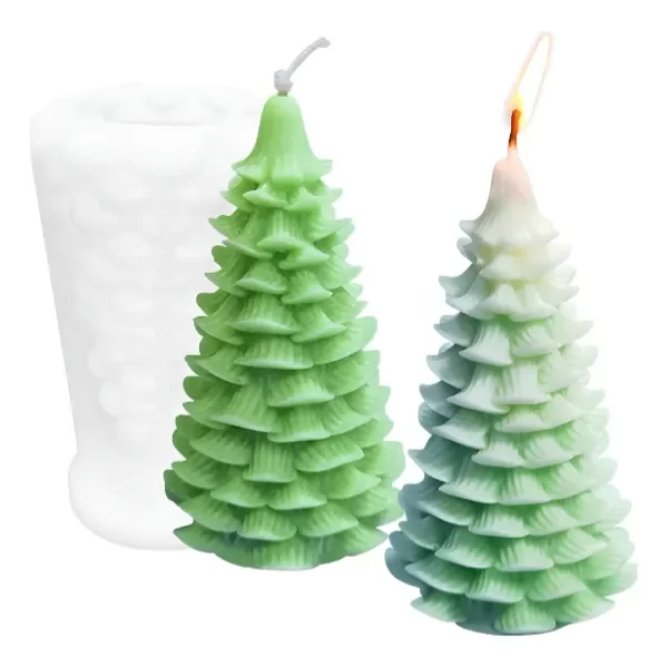 Producto - Molde Silicona Arbol de Navidad Mediano x1 Ideal P/ Velas (030K3)