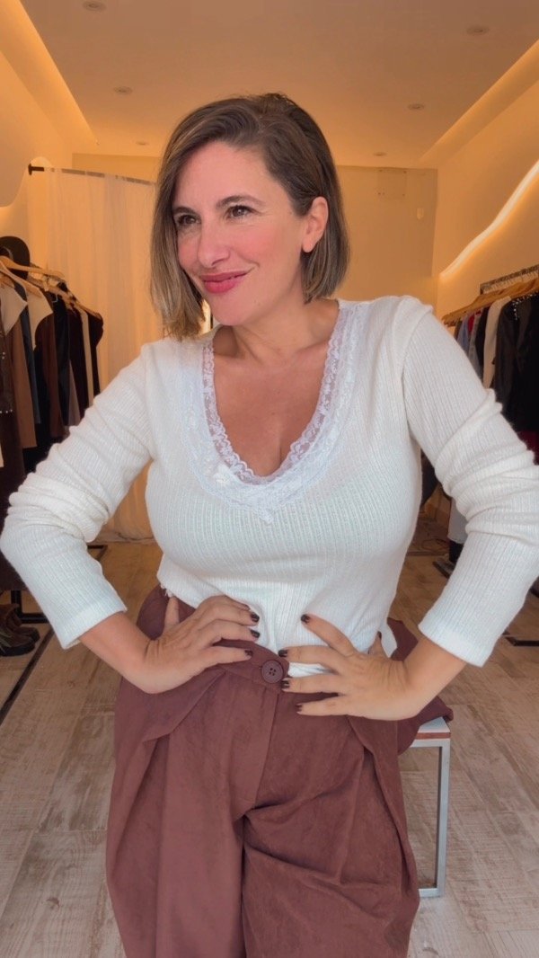 Producto - Sweatercito encaje crema
