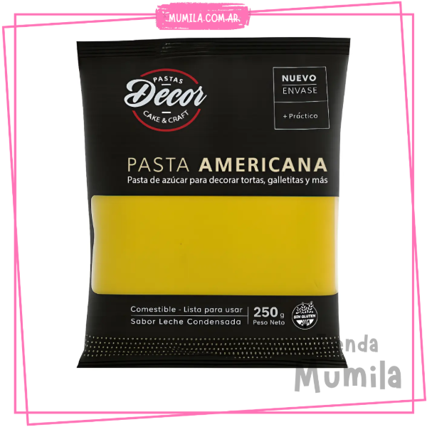 Producto - Pasta americana Decor Amarillo x250gr