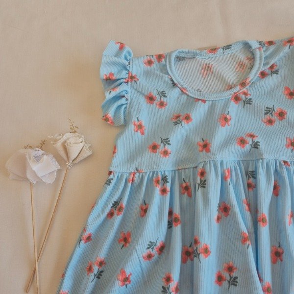 Producto - Vestido floreado celeste