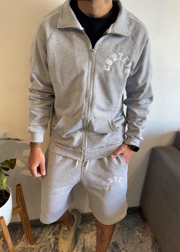 Producto - Conjunto Corteiz Gris Campera Y Bermuda - 5