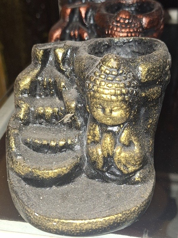 Producto - Cascada de Humo Porta Vela Buda Dorado - 1