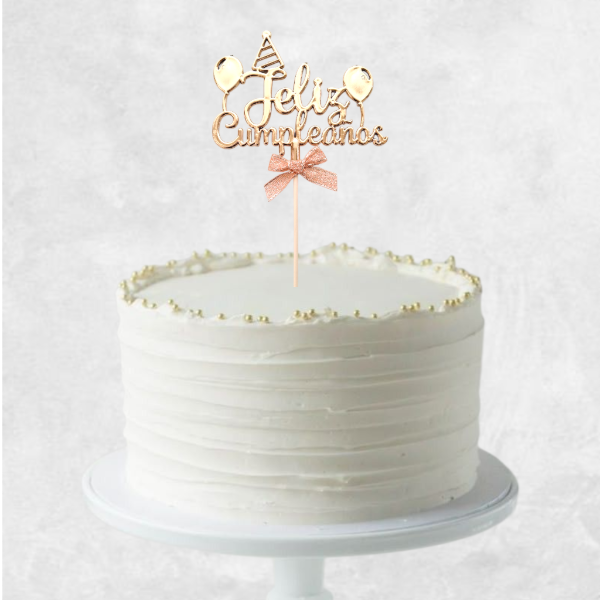 Producto - Cake Topper "Feliz Cumpleaños" ECO Rosa Gold