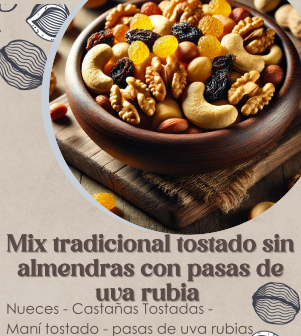 Producto - mix tradicional sin almendras con pasas de uva