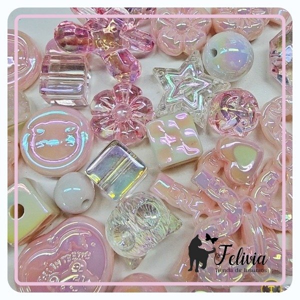 Producto - Cuentas de acrílico Mix. Rosa x 50 gr.