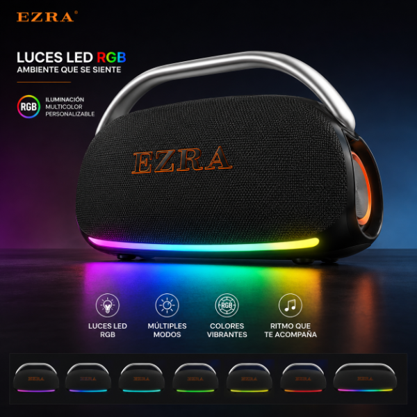 Producto - Parlante Inalámbrico Ezra 80W Deep Bass Luces RGB Ultra Potente NL112. - 1