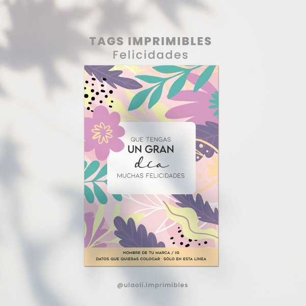 Producto - Tags Imprimibles Felicidades "Tropical 2"