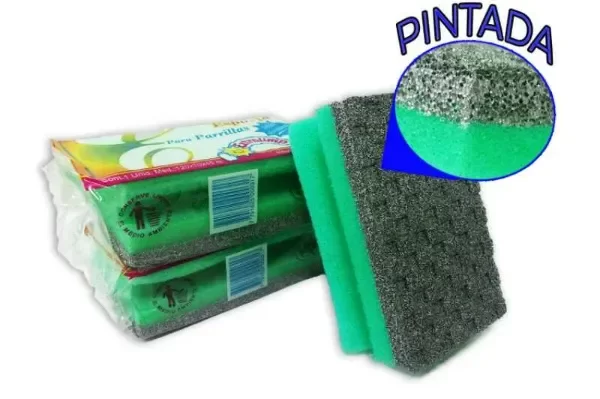 Producto - Esponja cocina exlim parriller - Verde y gris
