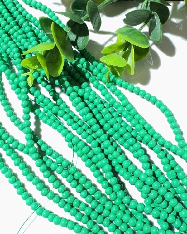Producto - TIRA PERLA VIDRIO ESMALTADA VERDE 4MM