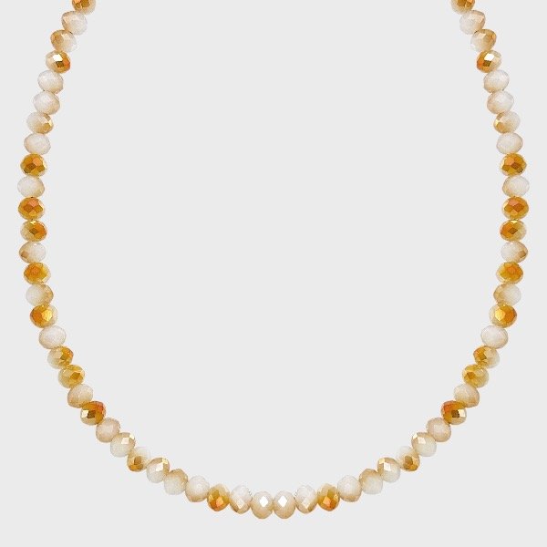 Producto - Collar de cristal checo y acero quirúrgico - 6mm - Combinado - Caramelo