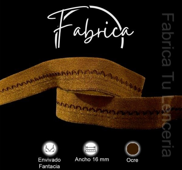Producto - Envivado o Elástico Partido Fantasía Ocre 16mm (1 metro)