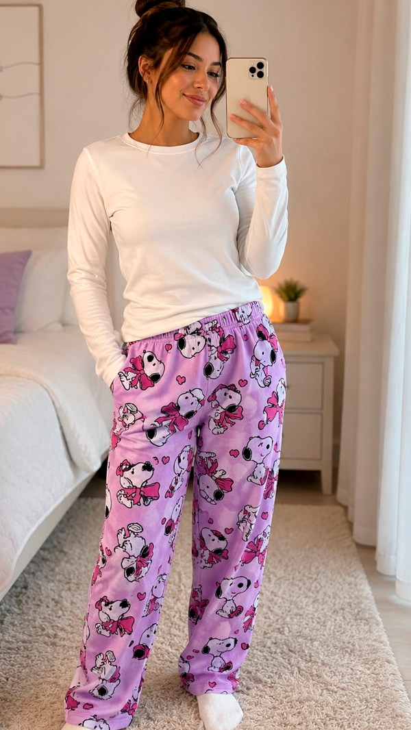 Producto - Pant Polar SNOOPY violeta