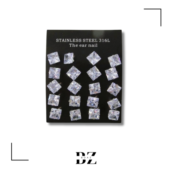 Producto - AROS DE ACERO CON PIEDRA STRASS GR X 12 PARES 1309-3