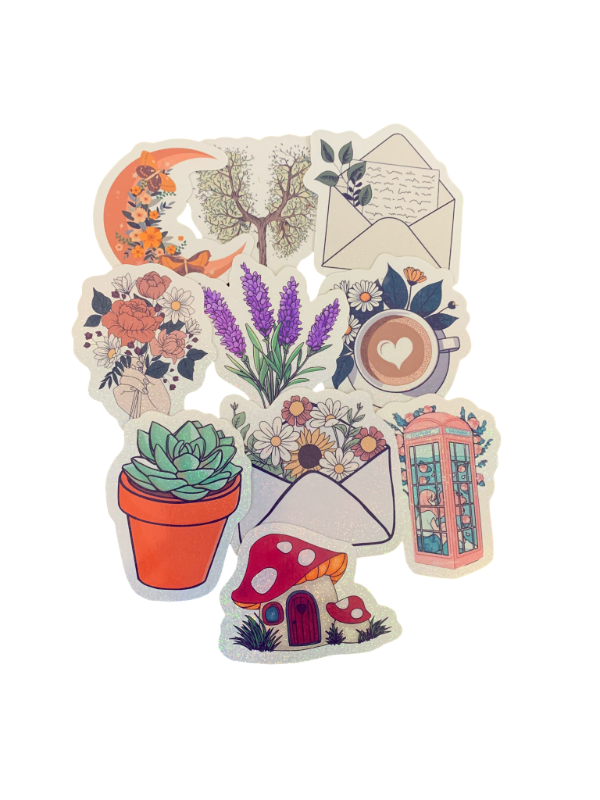 Producto - Stickers Holográficos x10 Flores - Combo 1