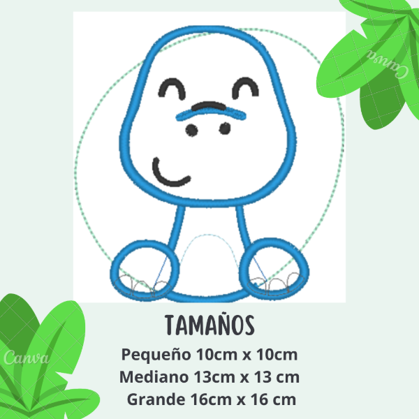 Producto - Matriz de Bordado - DINO FRANCISCO ASOMADO - Estilo Aplique - 1