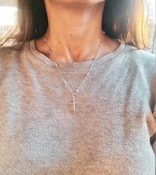 Producto - Collar cruz Cristo plata - 1
