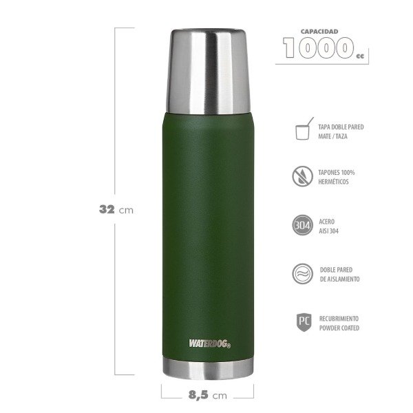 Producto - TERMOS WATERDOG OBUS 1LT VERDE