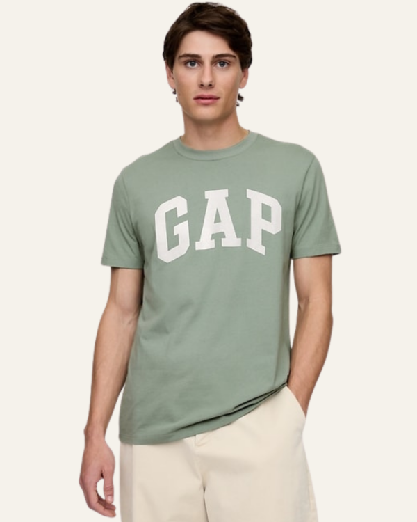 Producto - Remera GAP Hombre Verde  Logo Clásico