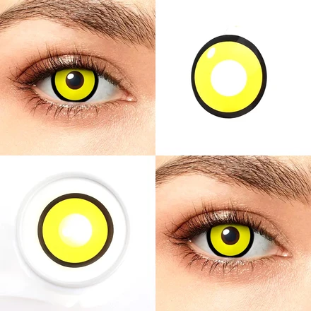 Producto - Pupilentes fantasia yellow amarillos con borde negro