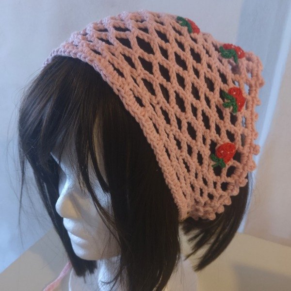 Producto - Bandana tejida frutillas - 1