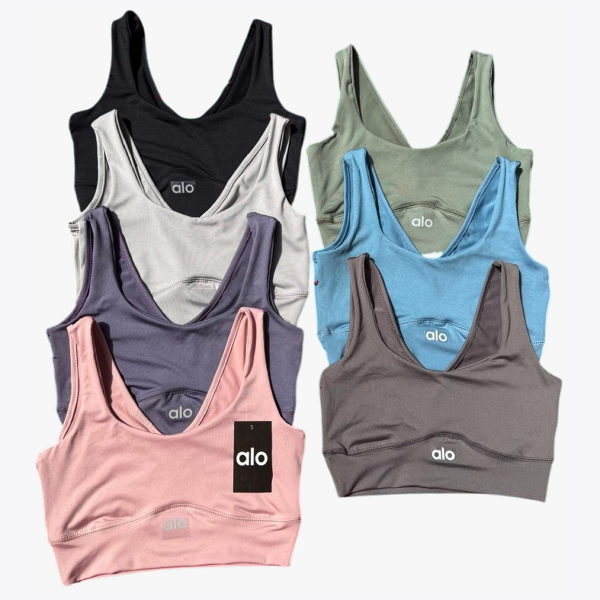 Producto - Top Deportivo Alo Mujer Doble Tela Delantera Varios Colores