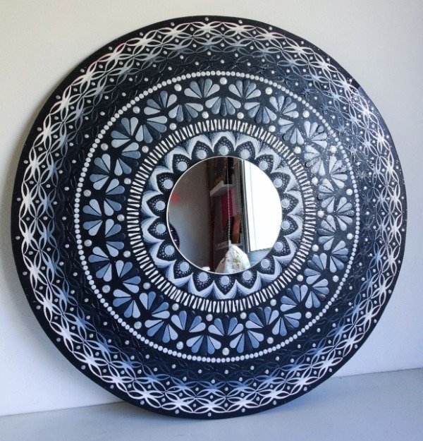 Producto - Mandala Espejo Blanco y Negro