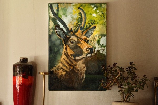 Producto - Pintura de ciervo con acrílico sobre lienzo - 2