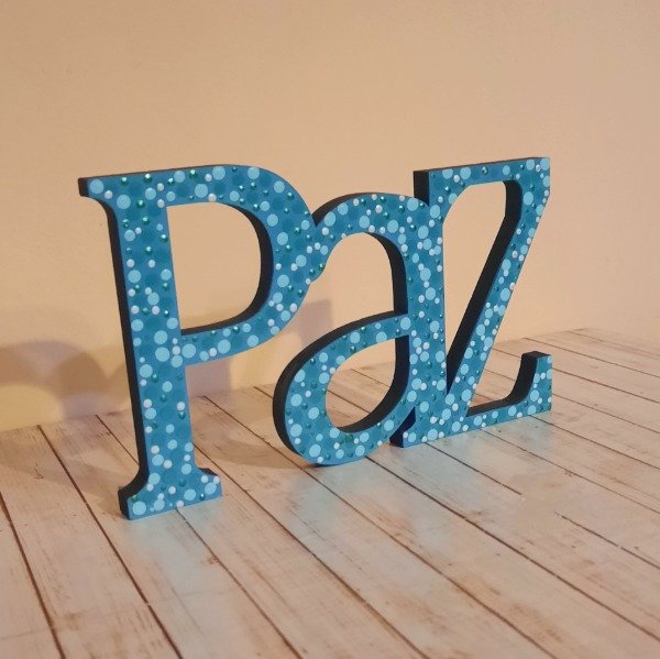 Producto - Palabra "Paz" Celeste