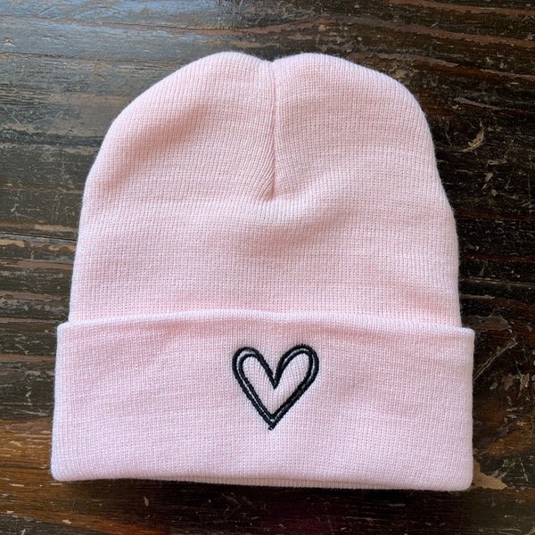 Producto - Gorro Adulto bordado Corazón rosa bebé