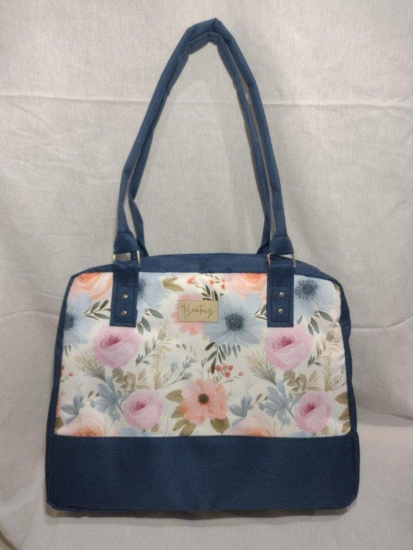 Producto - Carteras Azul flores claras