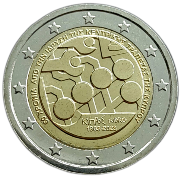 Producto - Chipre 2 Euros 2023 Aniv. del Banco Central (400.000) UC#103 Unc