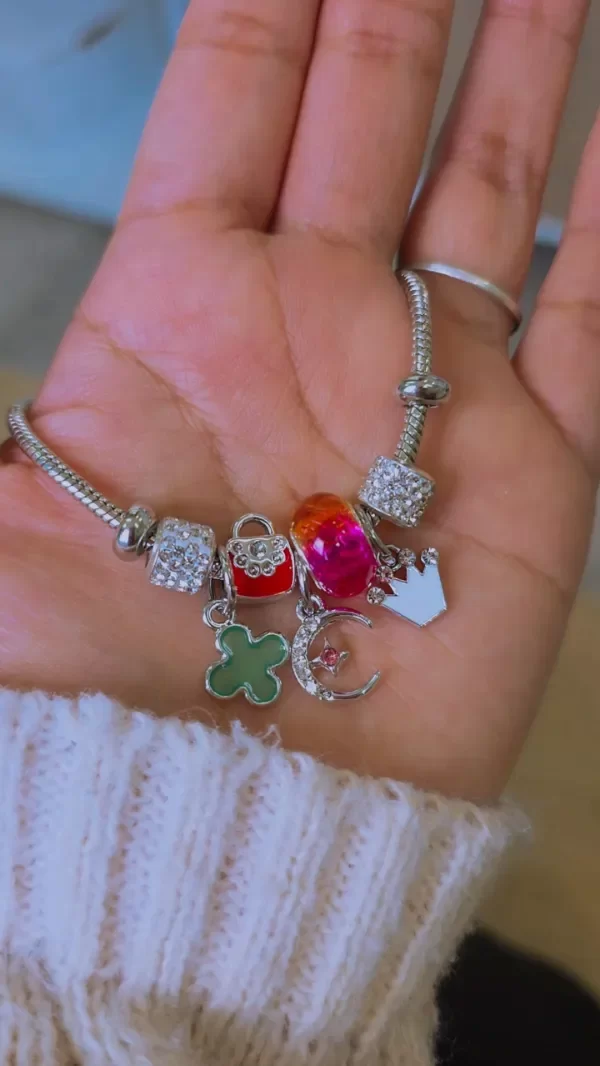 Producto - Pulsera estilo pandora trebol y luna AQ